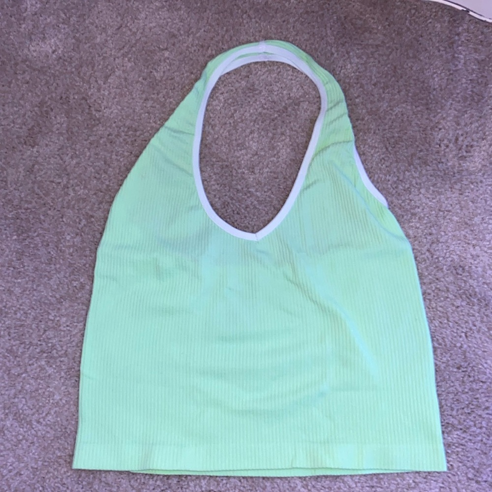 Bright green halter top